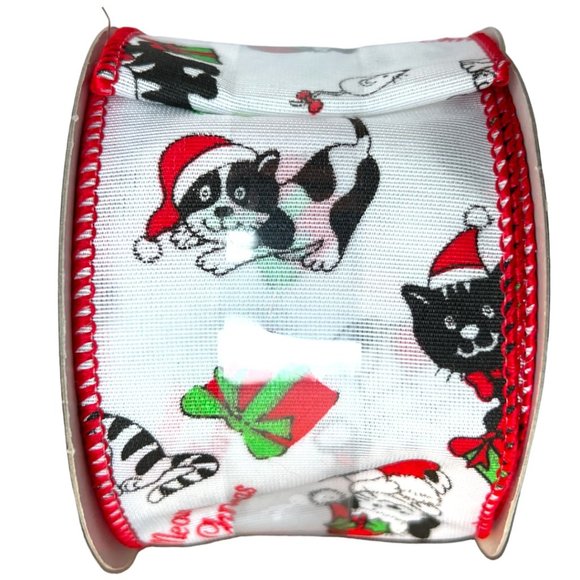 2 Items: INDIANA GLASS Cat Votive Candle Holder & NWT Kitty Ribbon Feline Meow - Picture 10 of 12